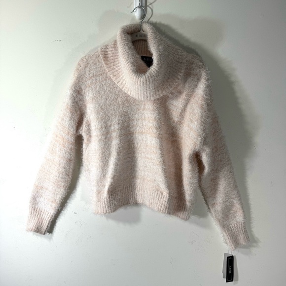 A. Byer Peach Eyelash Fringe Cowl Neck Sweater NWT - Picture 1 of 11